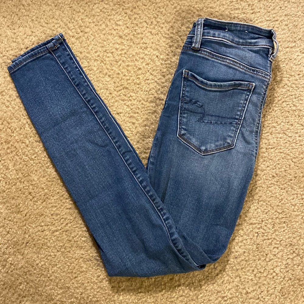 American Eagle ripped hi-rise skinny jeans